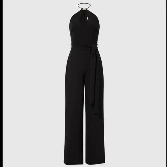 NWT ❣️ Halston Ema Cutout Wide-Leg Halter Jumpsuit Size 2 - Picture 5 of 9